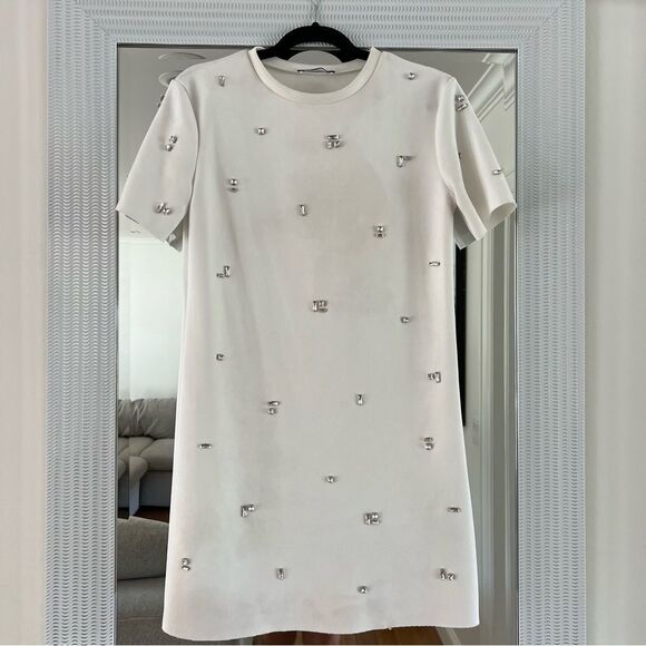Zara Dresses & Skirts - Suede T-Shirt Dress with embellishments